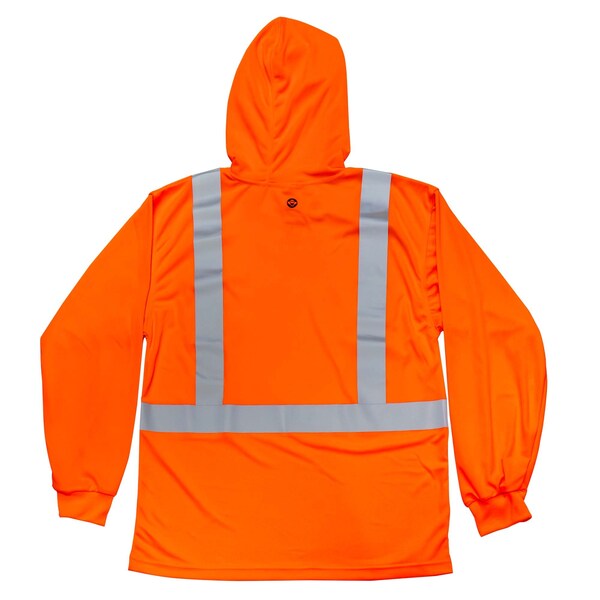 Hooded Class 2 Longsleeve T-shirt, Orange, S